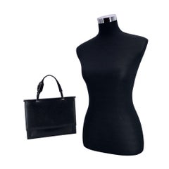 Gucci Black Leather Top Handle Bag Handbag Satchel