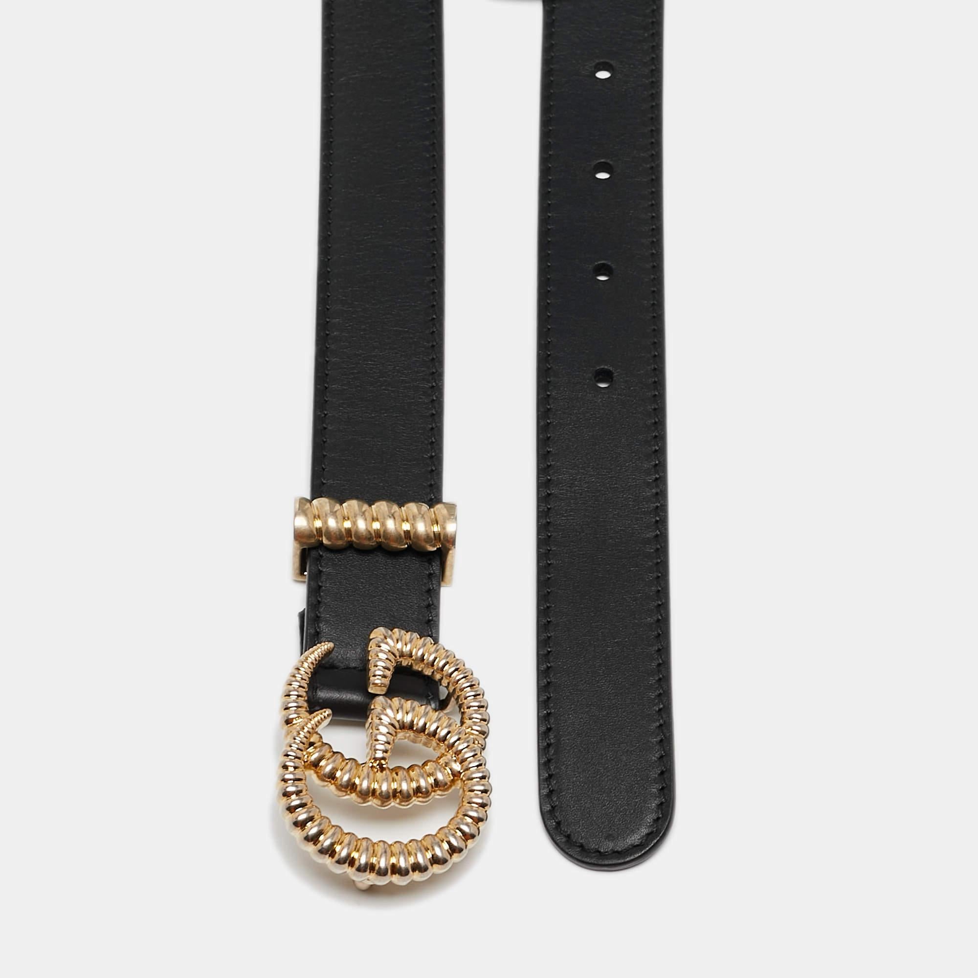 Add a sleek finish to your OOTD with this Gucci black belt for women. It is carefully crafted to last well and boost your style for a long time.


