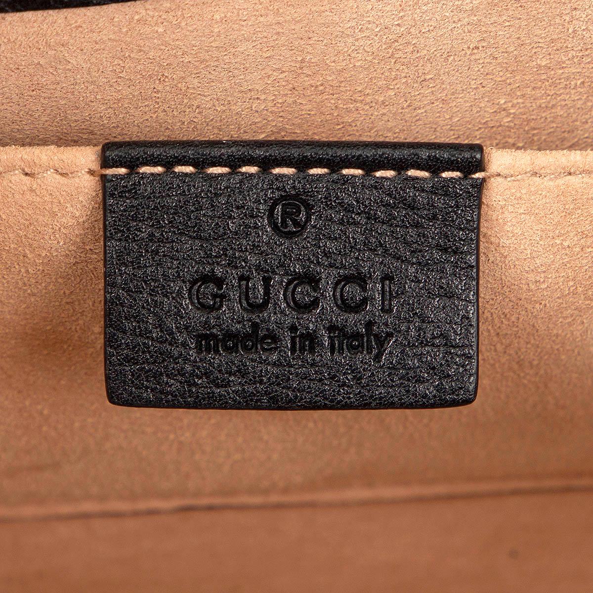 GUCCI black leather TOTEM SMALL BUTTERFLY WEB Shoulder Bag In Excellent Condition In Zürich, CH