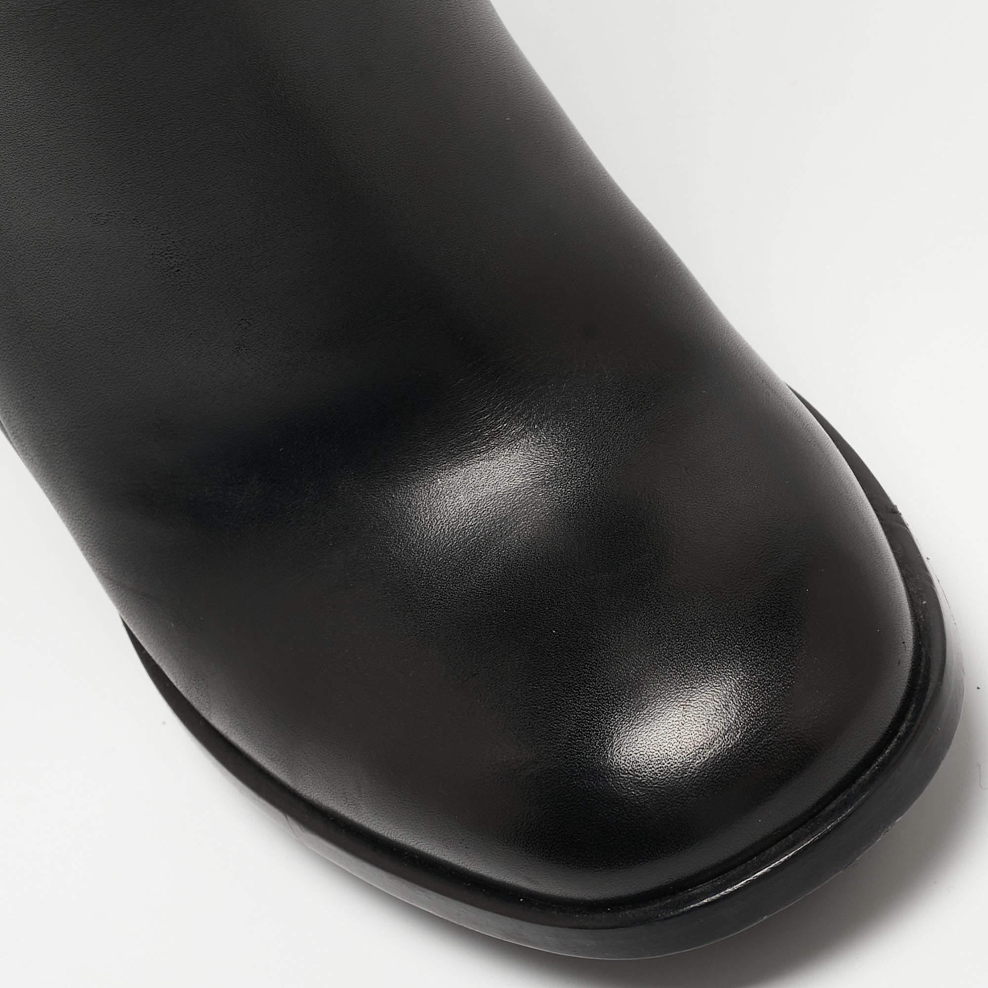 Gucci Trish Knielange Stiefel aus schwarzem Leder Größe 36 im Angebot 3