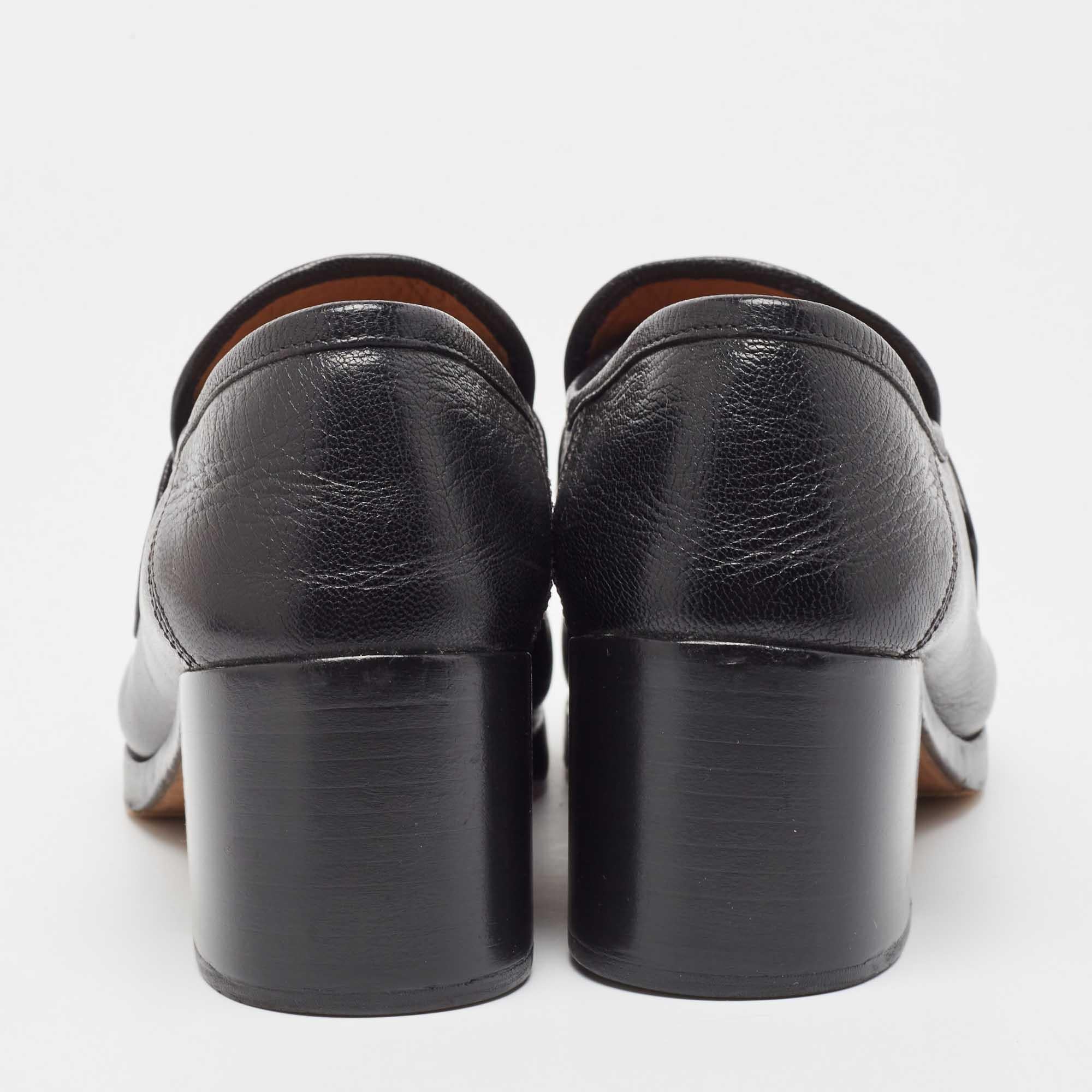 Gucci Black Leather Union Jack Horsebit Loafer Pumps Size 37 1