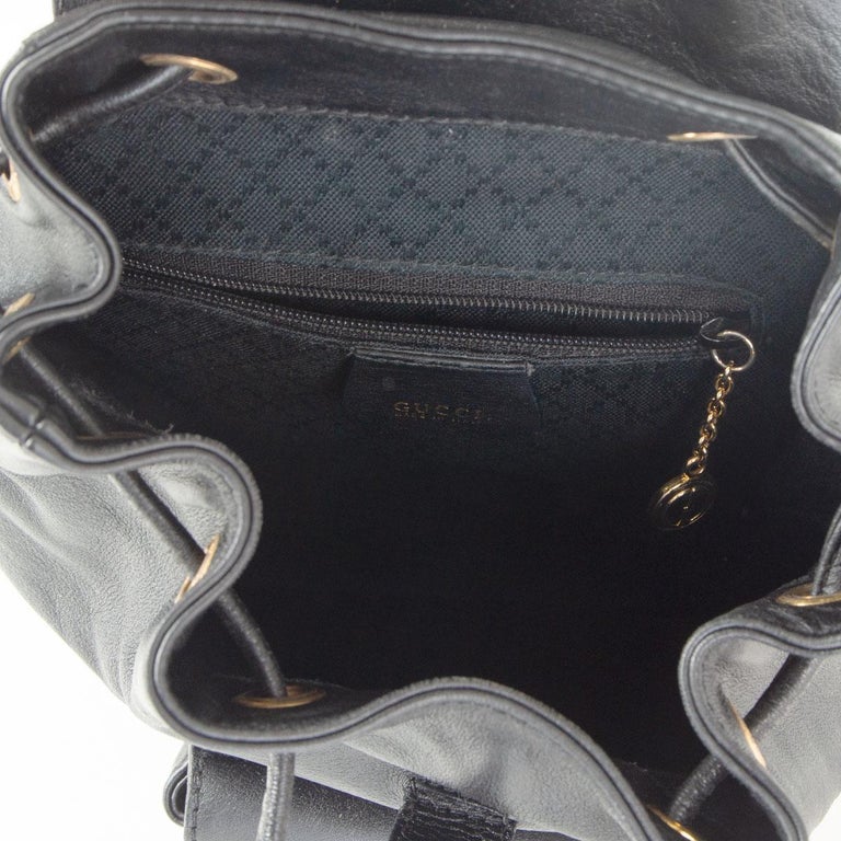 GUCCI black leather VINTAGE MINI Backpack Bag For Sale at 1stDibs ...