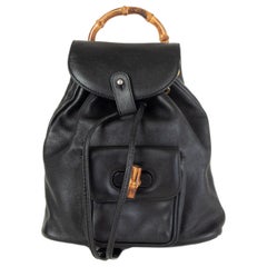 GUCCI VINTAGE MINI Rucksack aus schwarzem Leder