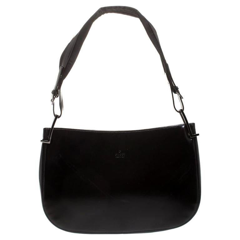 Gucci Black Leather Vintage Handbag at 1stDibs | vintage gucci black  leather handbag, vintage gucci black leather shoulder bag