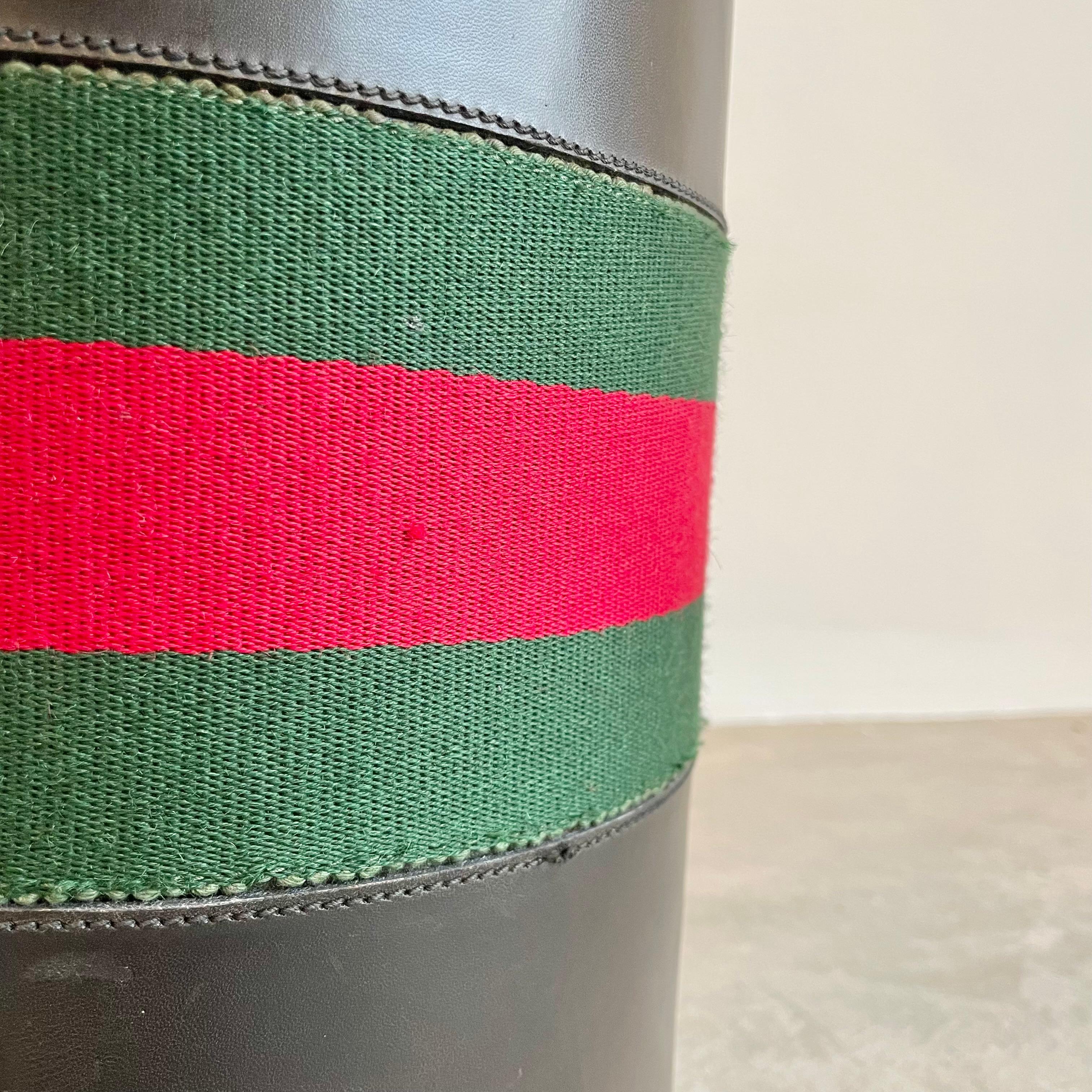 Gucci Black Leather Waste Basket, 1970s Italy 5