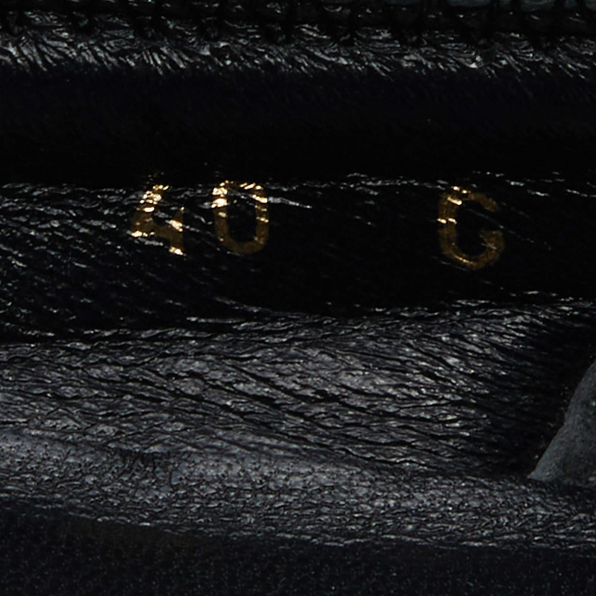 Gucci Black Leather Web Ballet Flats Size 40 For Sale 3