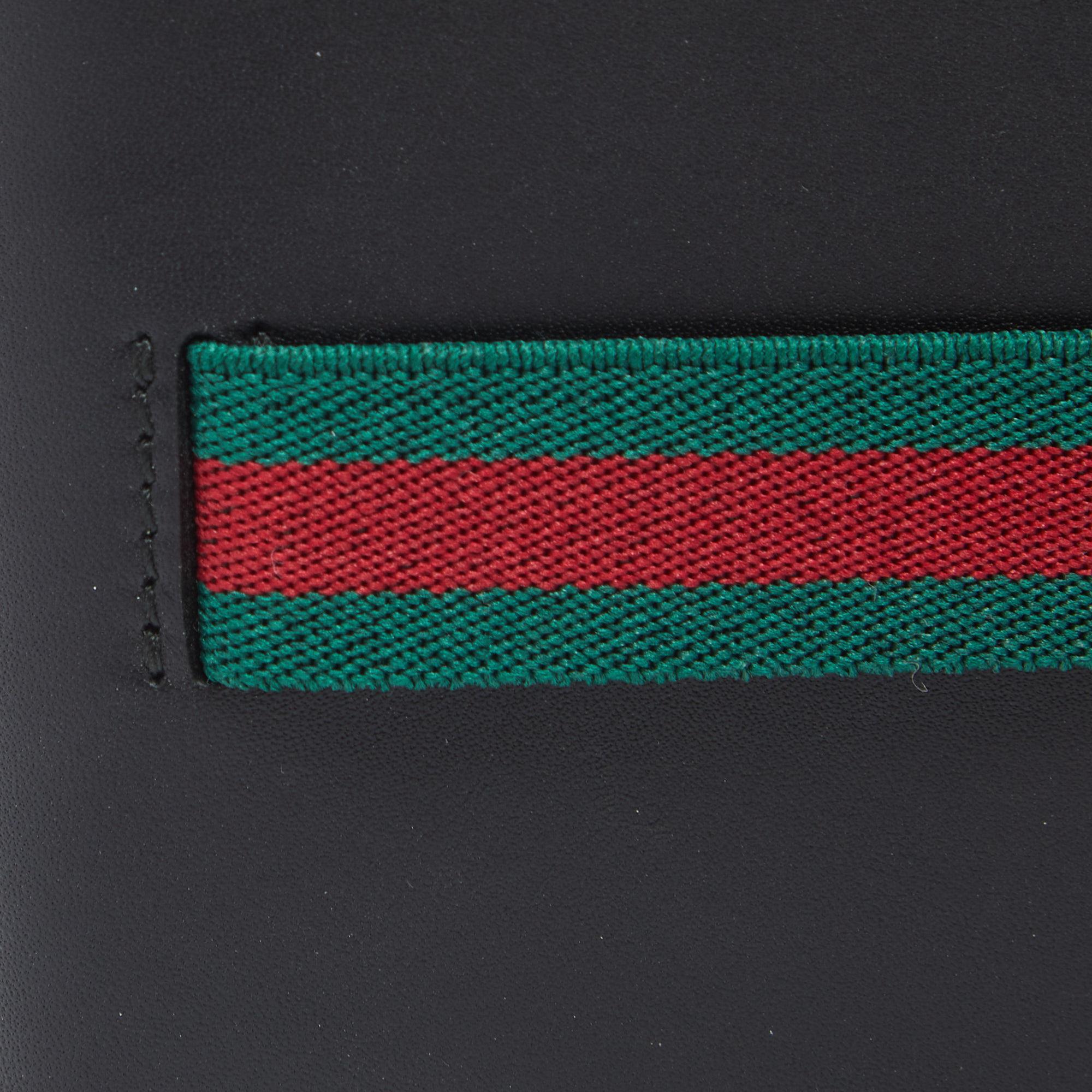 Gucci Black Leather Web Elastic Wallet 6