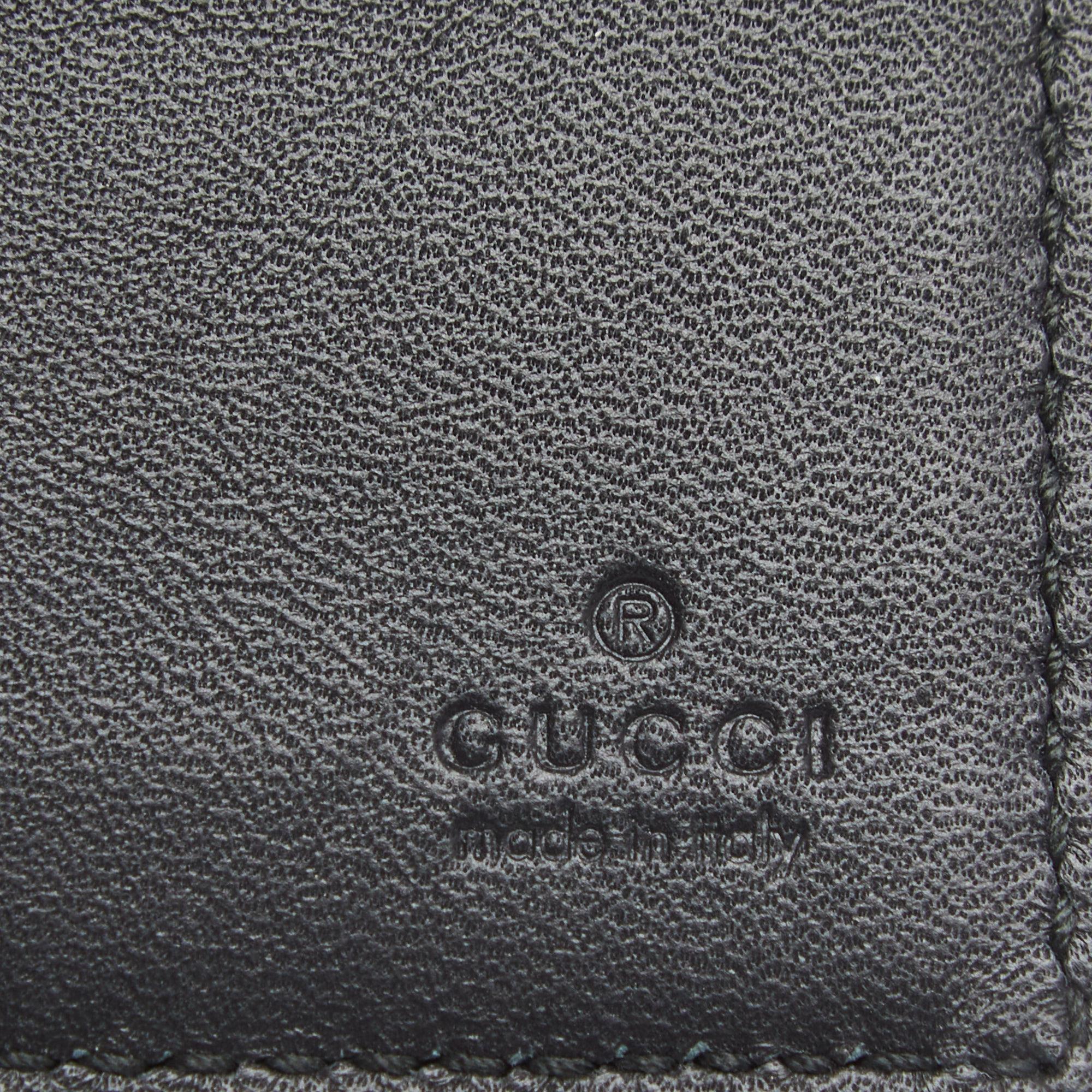 Gucci Black Leather Web Elastic Wallet 3