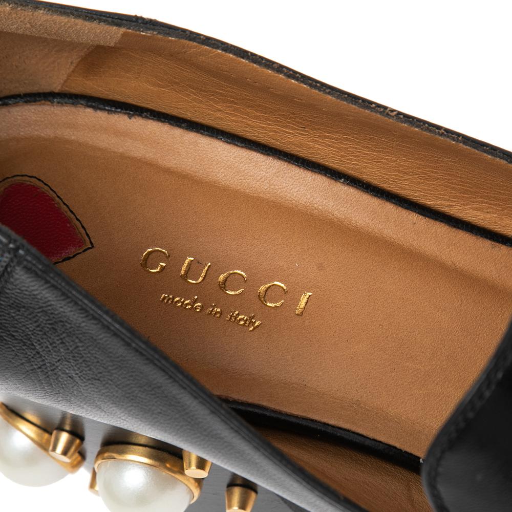 gucci pearl heel loafer