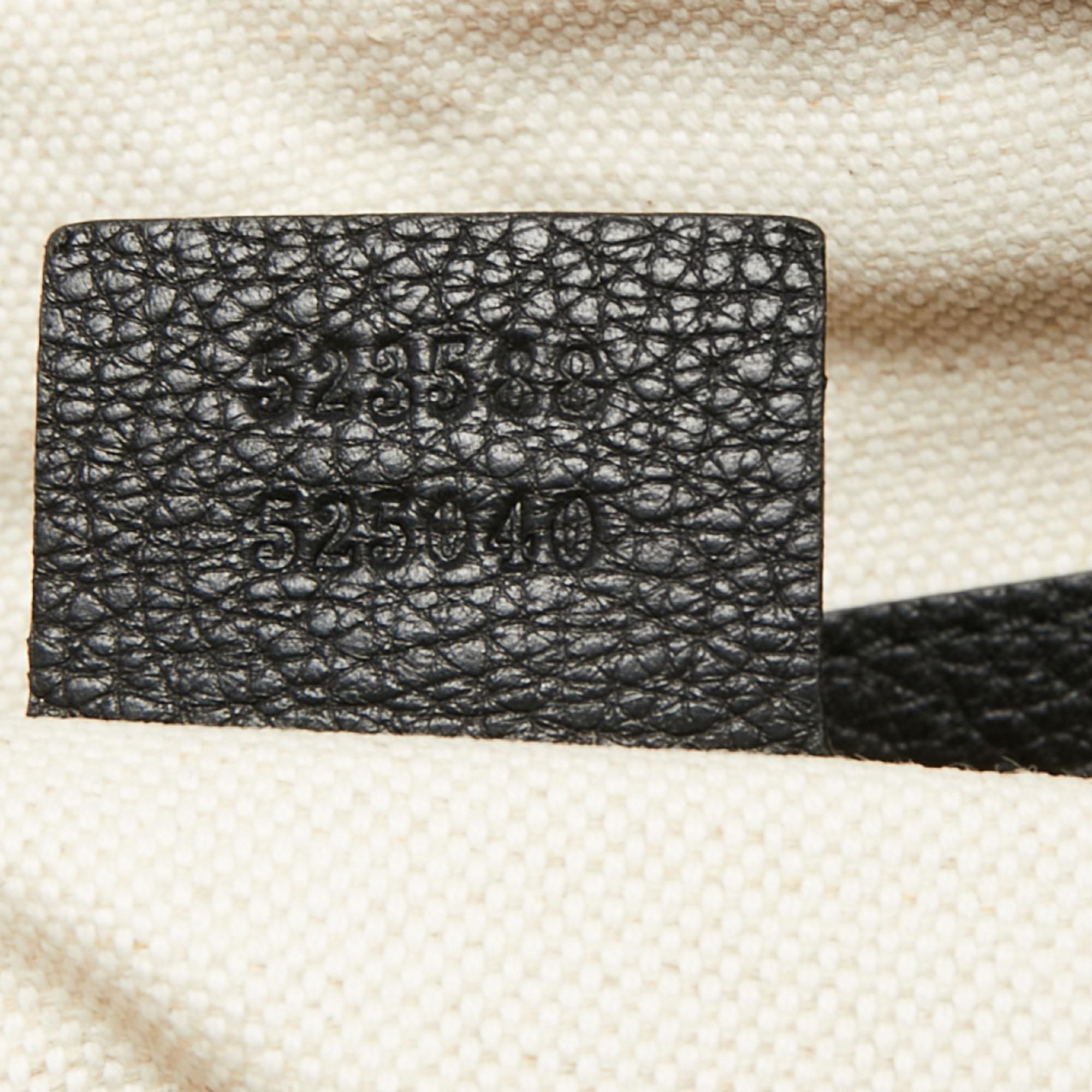 Gucci Black Leather Web Logo Half Moon Hobo 3