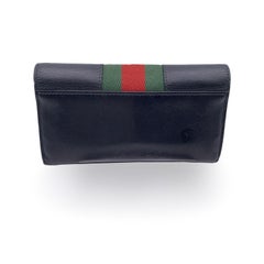 Gucci Black Leather Web Signature Sylvie Continental Wallet