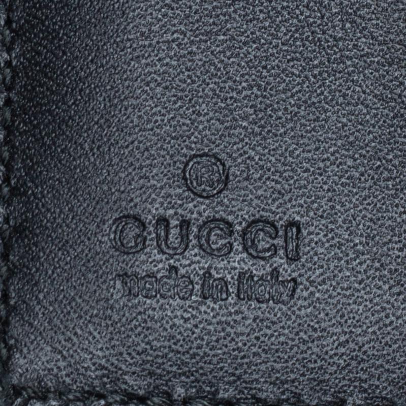 Women's Gucci Black Leather Web Sylvie Trifold Wallet