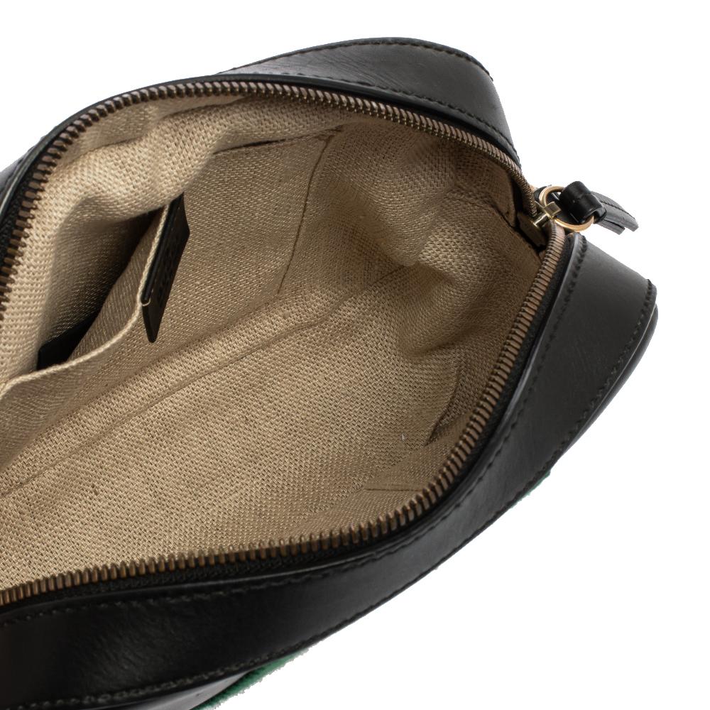 Gucci Black Leather Webby Bee Shoulder Bag 3
