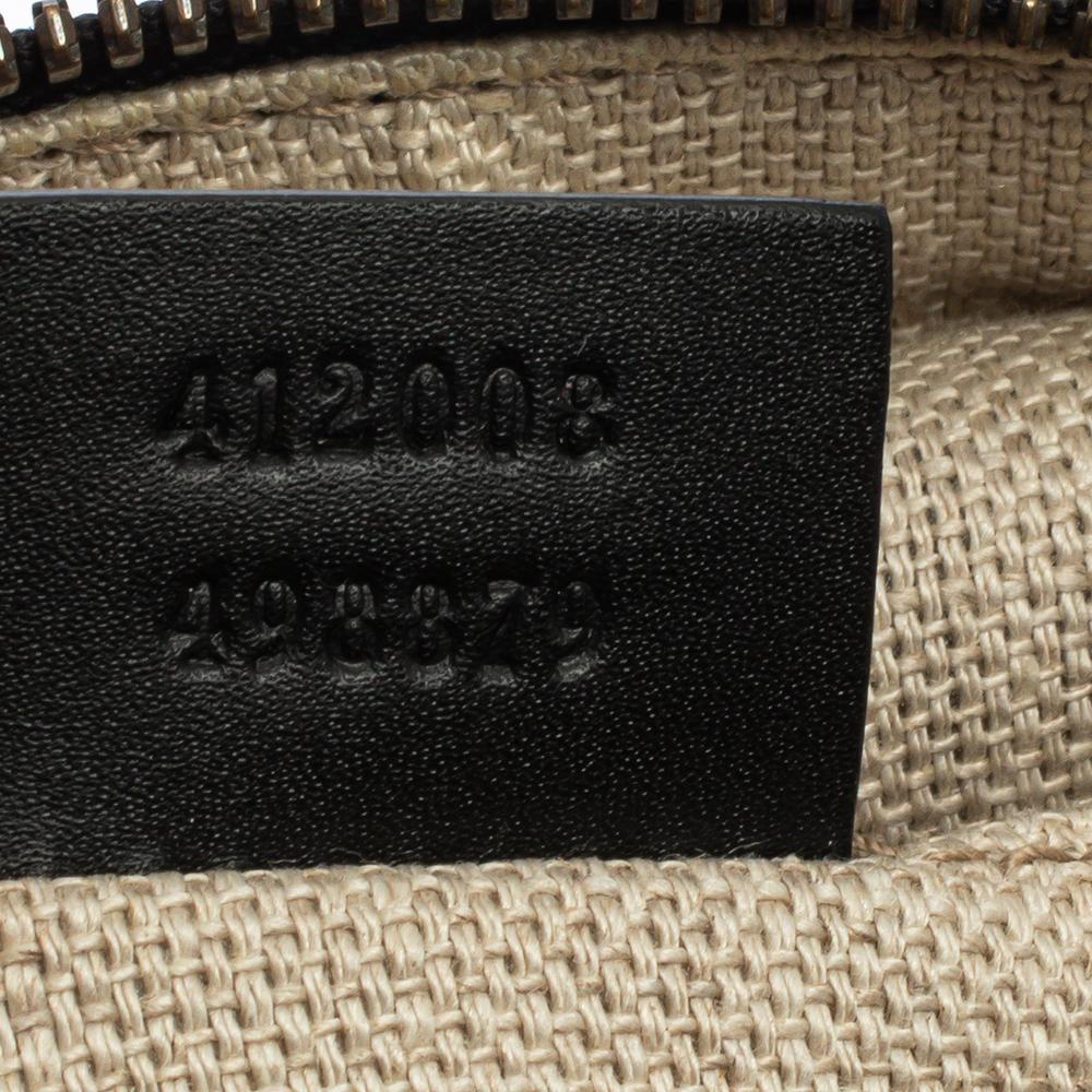 Gucci Black Leather Webby Bee Shoulder Bag In Good Condition In Dubai, Al Qouz 2