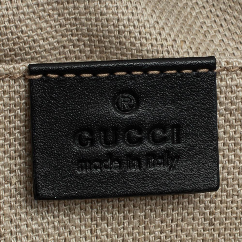 Gucci Black Leather Webby Bee Shoulder Bag 2