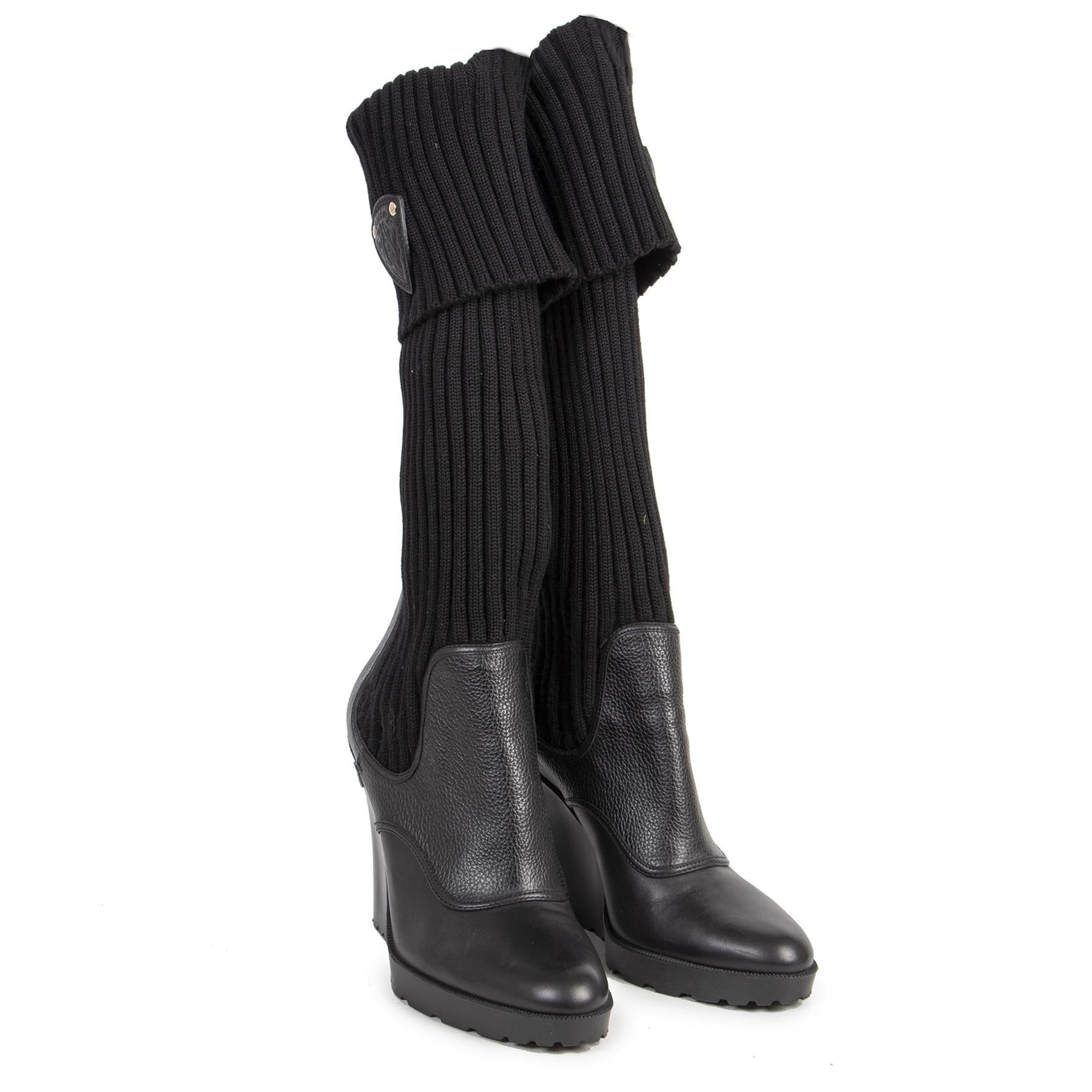 black wedge sock boots