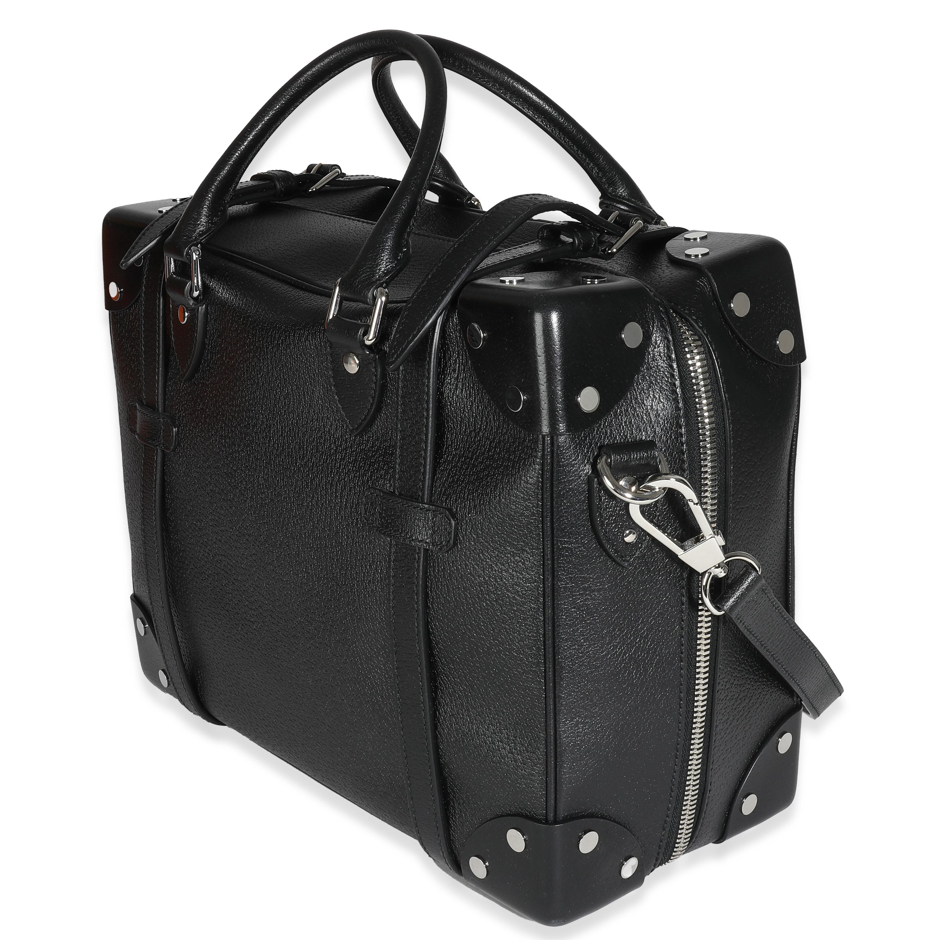 Women's or Men's Gucci Black Leather Weekender Mini Suitcase For Sale