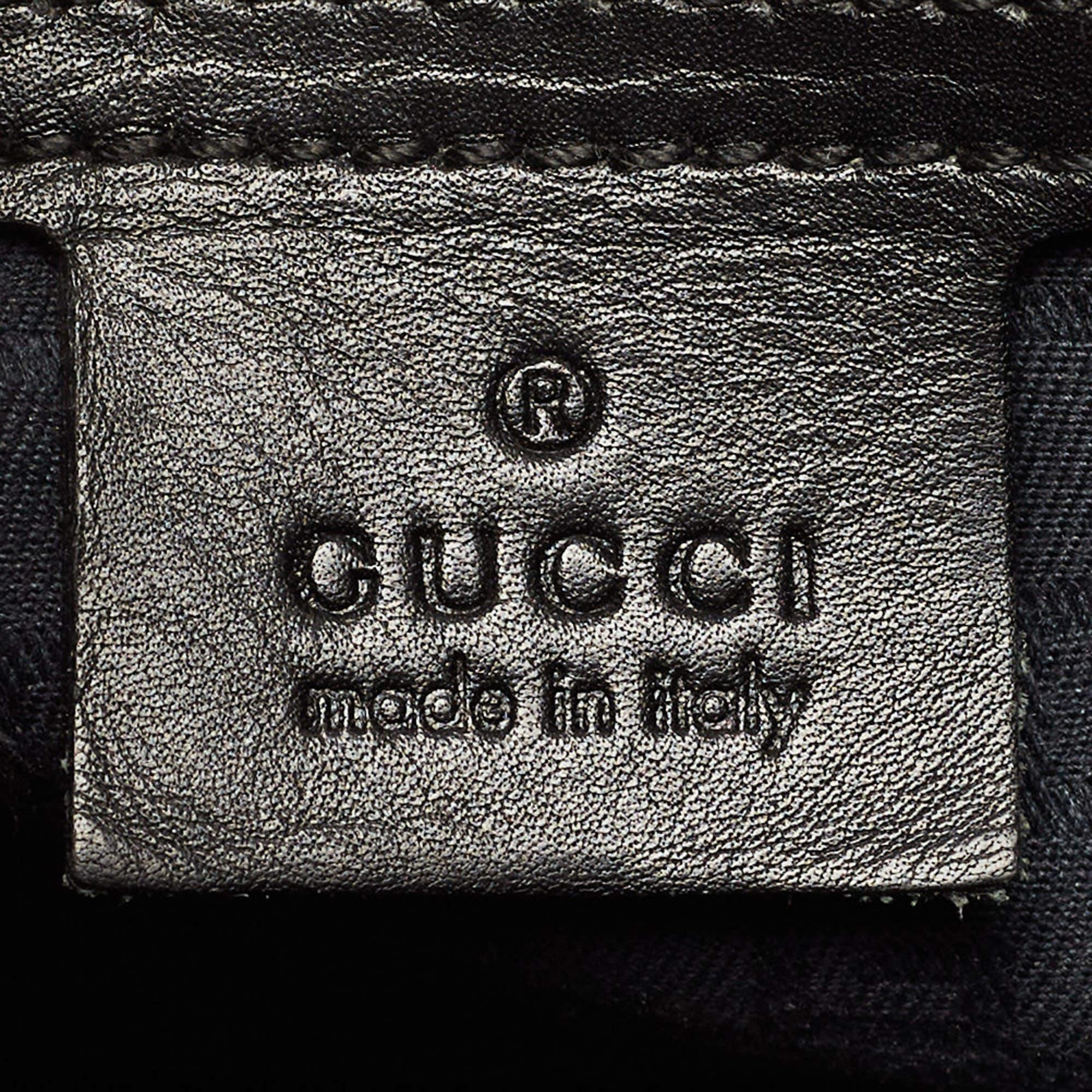 Gucci Black Leather Wood Flap Shoulder Bag 2