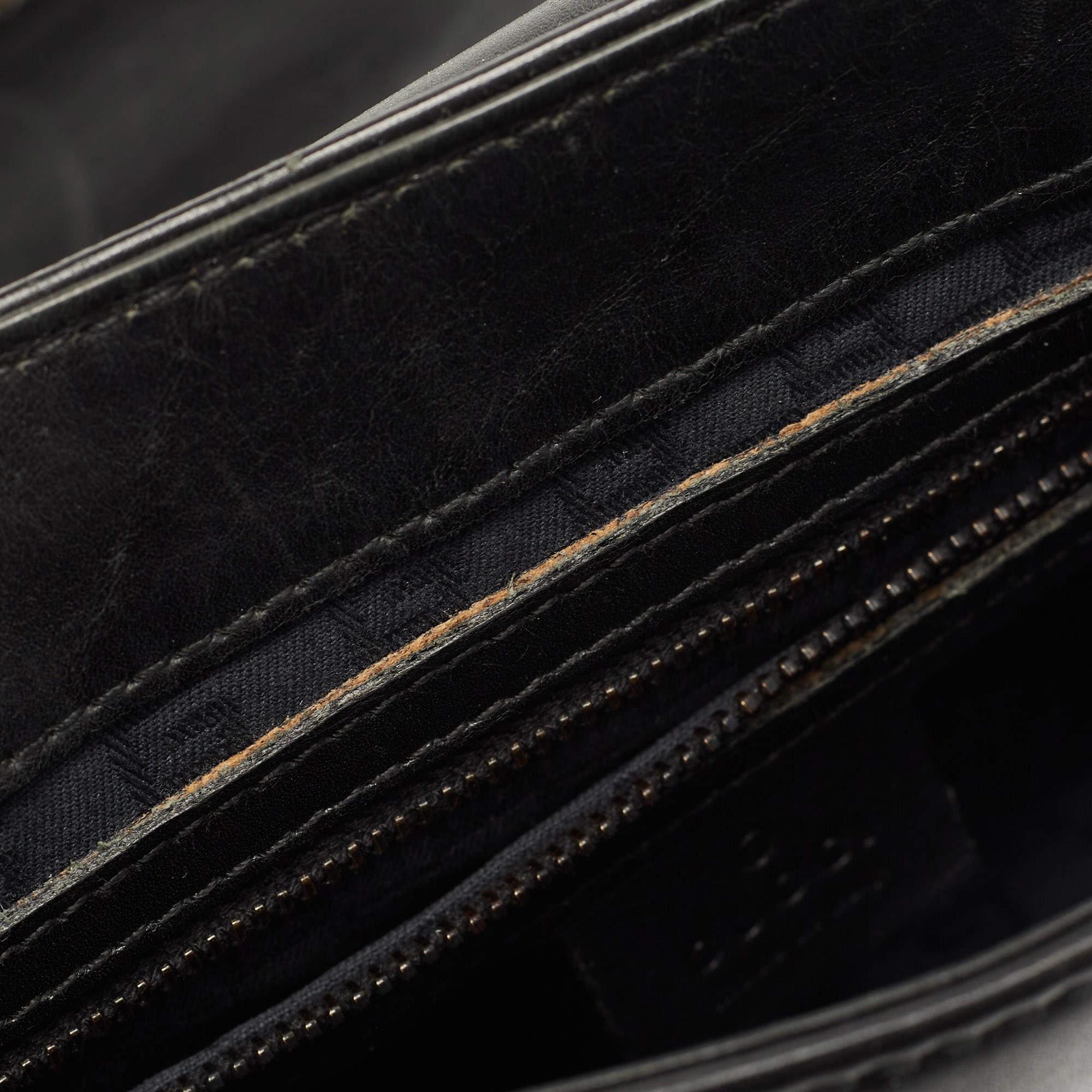 Gucci Black Leather Wood Flap Shoulder Bag 5