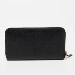 Gucci Black Leather Zip Around Wallet