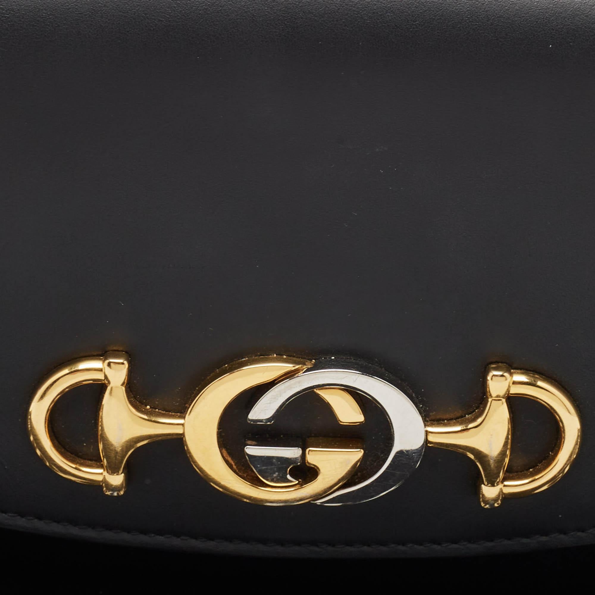 Gucci Black Leather Zumi Clutch Bag 1