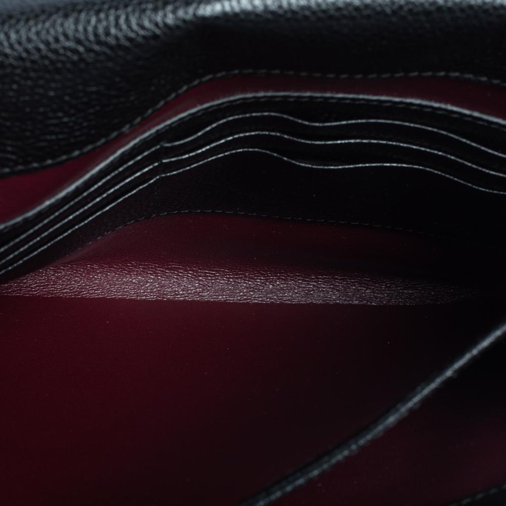 Gucci Schwarzes Leder Zumi Flap Clutch 6
