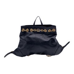 Gucci Black Leather Zumi Logo Backpack Shoulder Bag Handbag