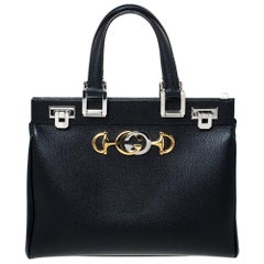 Gucci Schwarzes Leder Zumi Small Tote