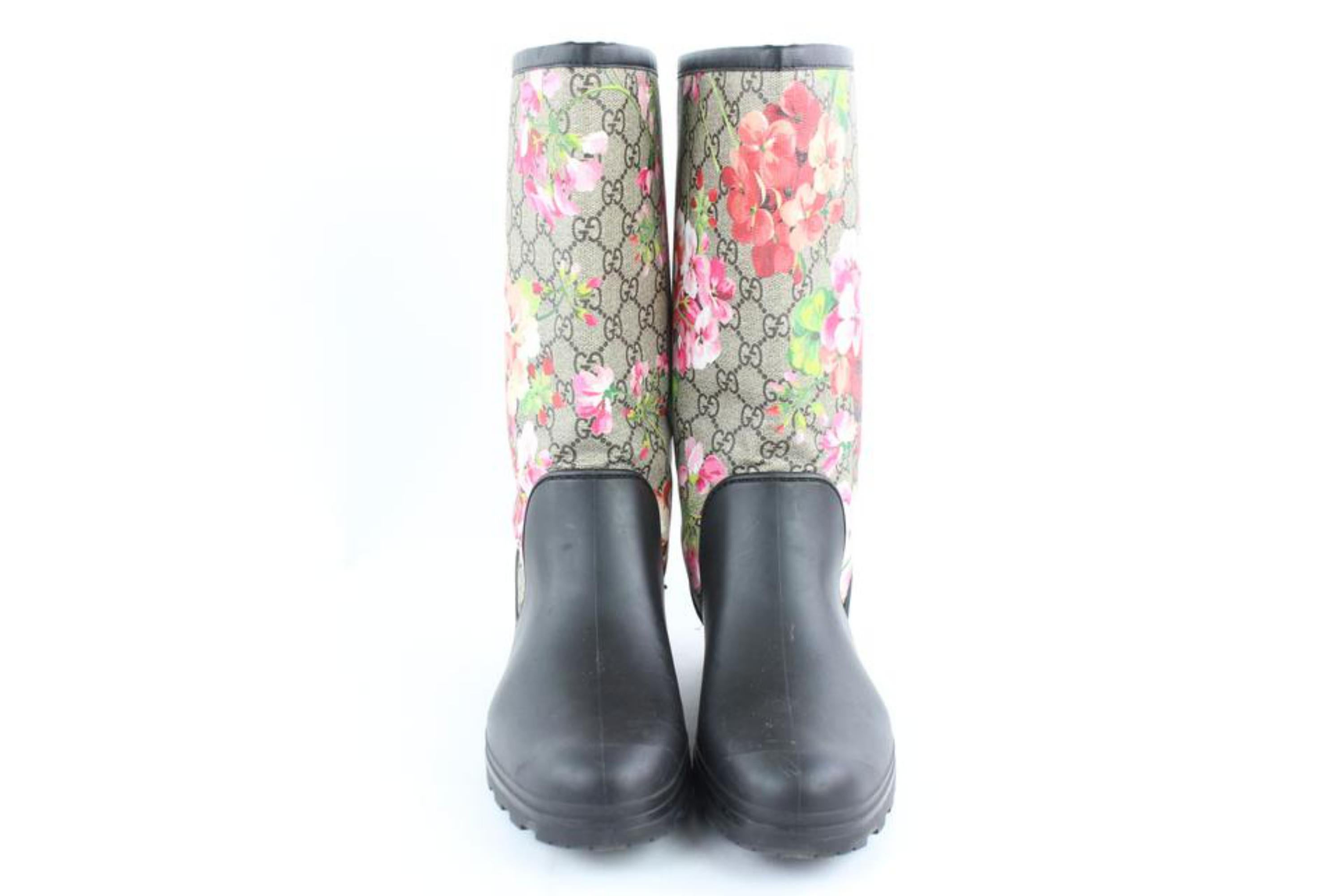 Women's Gucci Black Limited Supreme Prato Gg Blooms Rain Boots/Booties 24684511 For Sale