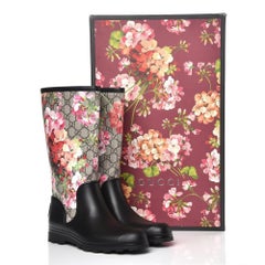 Gucci Black Limited Supreme Prato Gg Blooms Rain Boots/Booties 24684511
