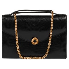 Bolso vintage Gucci de piel de lagarto negra