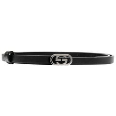 Gucci Black Logo Mini Buckle Belt