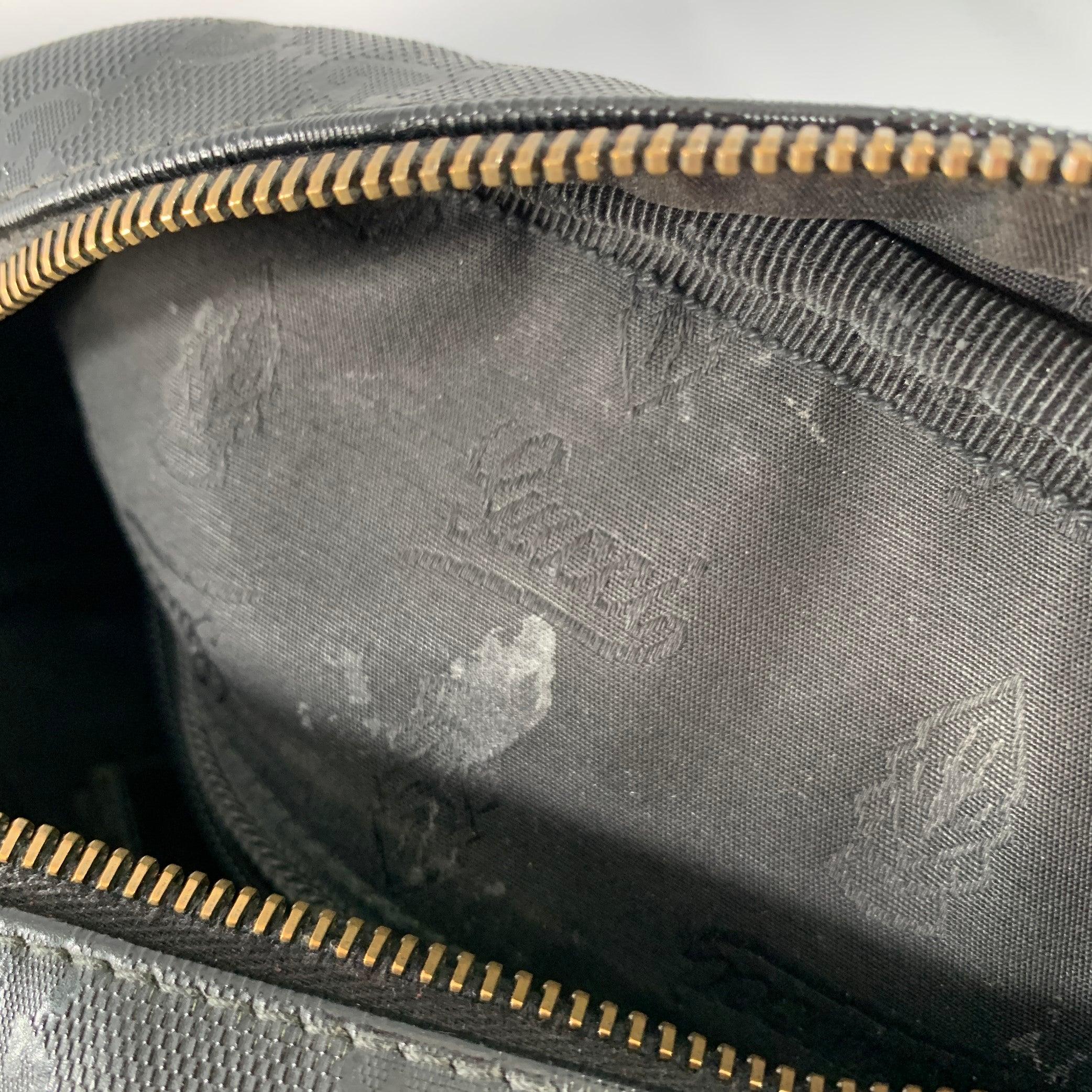 GUCCI Black Logo Monogram Nylon Crossbody Bag For Sale 4