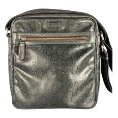 GUCCI Black Logo Monogram Nylon Crossbody Bag