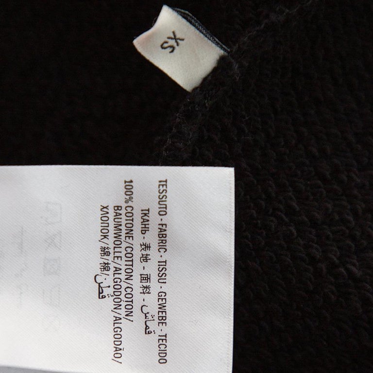 Gucci Black Logo Print Cotton Hooded Sweatshirt XS For Sale at 1stDibs
