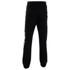 Gucci Black Logo Print Jersey Jogger Pants M