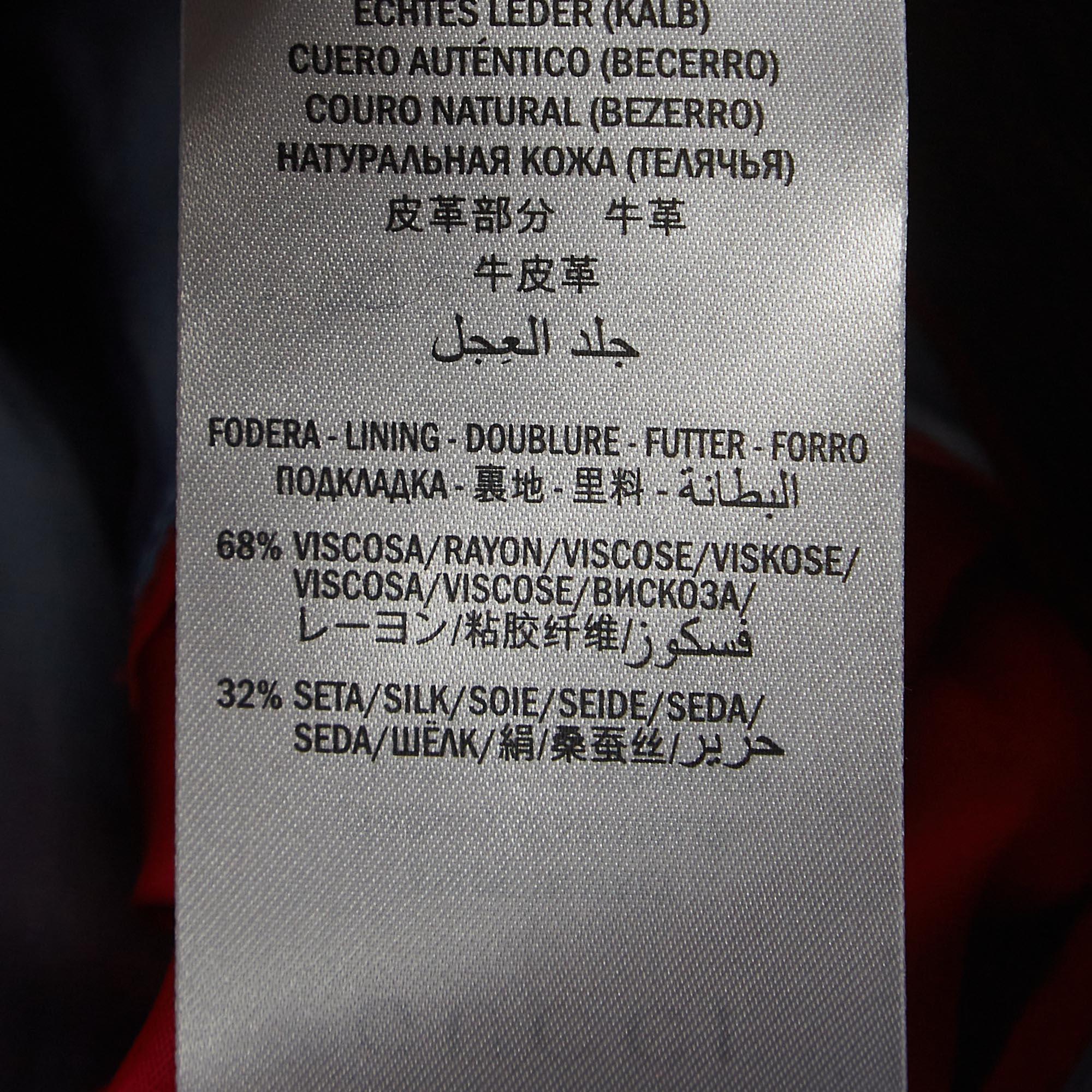 Gucci Black Logo Printed Leather Rider Jacket M 1