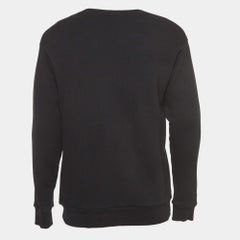 Gucci Black Logo Tiger Printed Cotton Knit Sweatshirt S