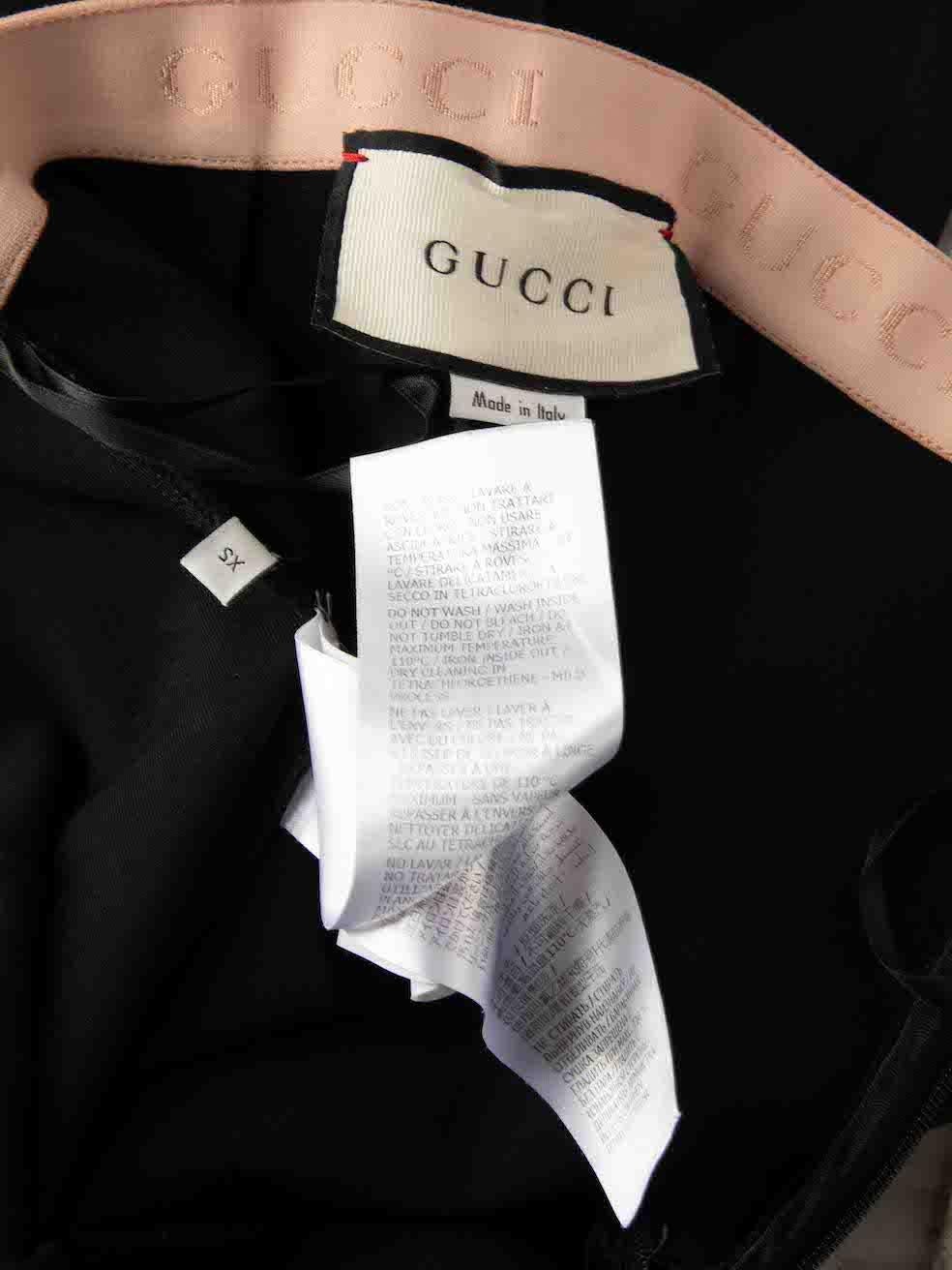 Gucci Schwarze Skinny-Hose mit schwarzem Logo am Tailleband Größe XS Damen im Angebot