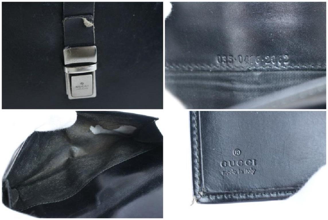 Schwarzes langes Gucci-Brieftasche mit Klappdeckel 49gr0702 im Zustand „Gut“ in Dix hills, NY