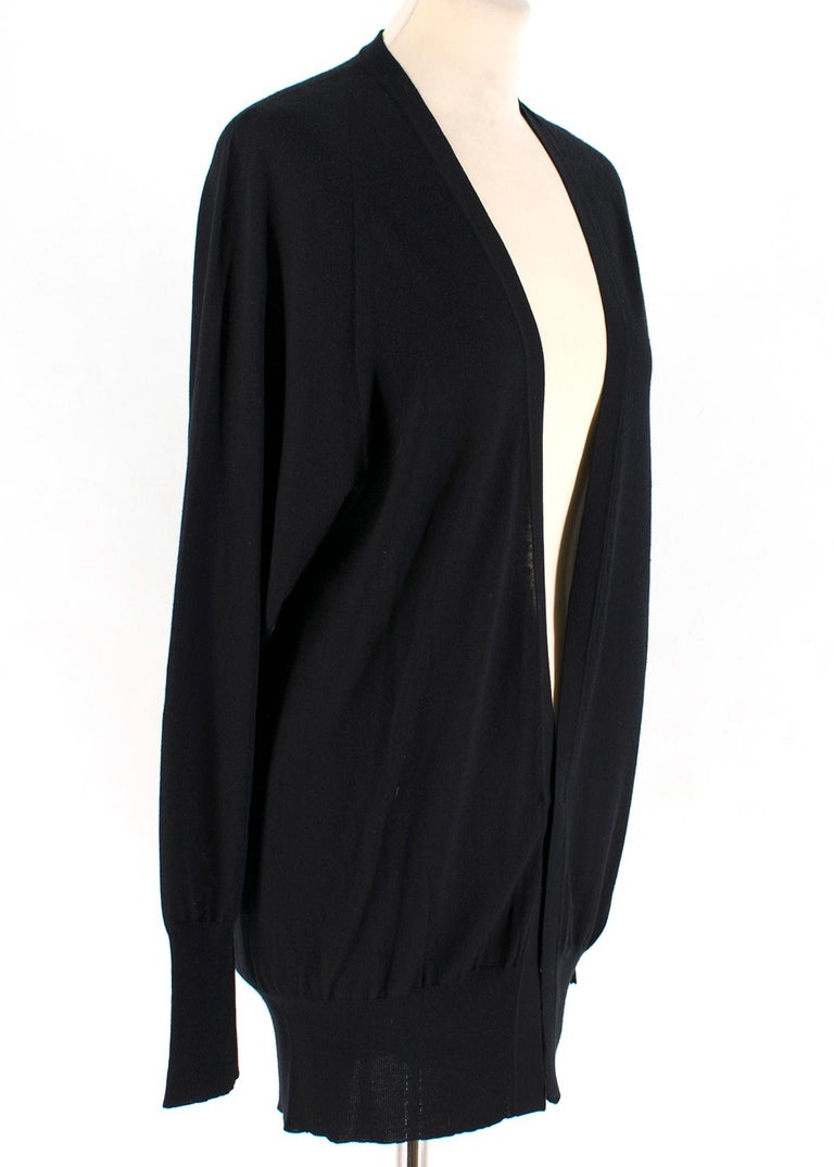 Gucci Black Longline Cashmere, Silk and Wool Blend Cardigan SIZE S at ...