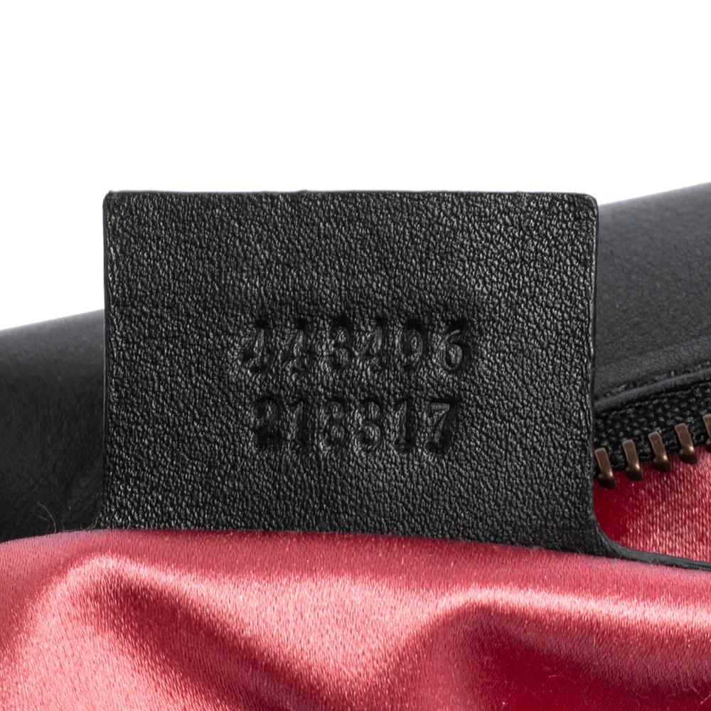 Gucci Black Love Embroidered Matelassé Velvet Medium GG Marmont Shoulder Bag 4