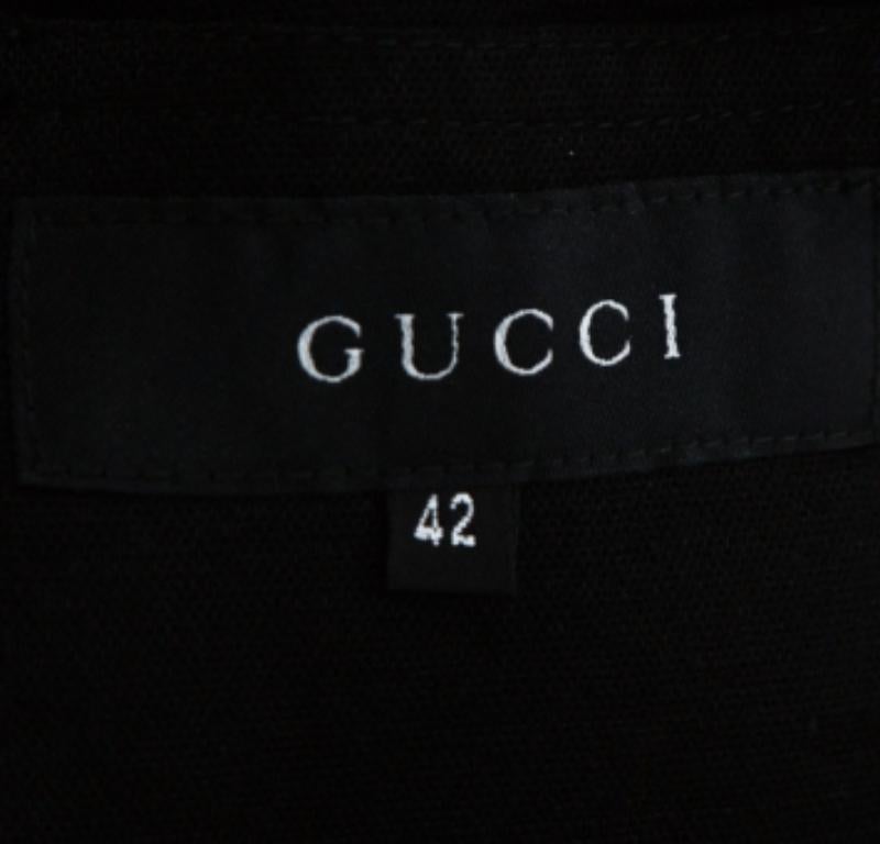 Gucci Black Lurex Knit Shiny Look Jacket M In condizioni buone in vendita a Dubai, Al Qouz 2