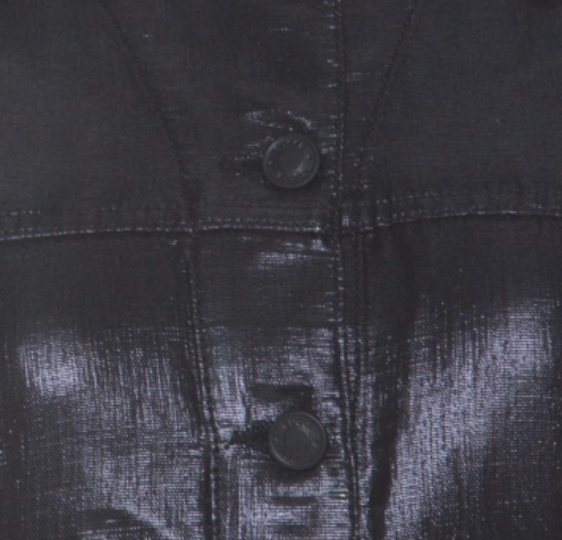 Gucci Black Lurex Knit Shiny Look Jacket M in vendita 2