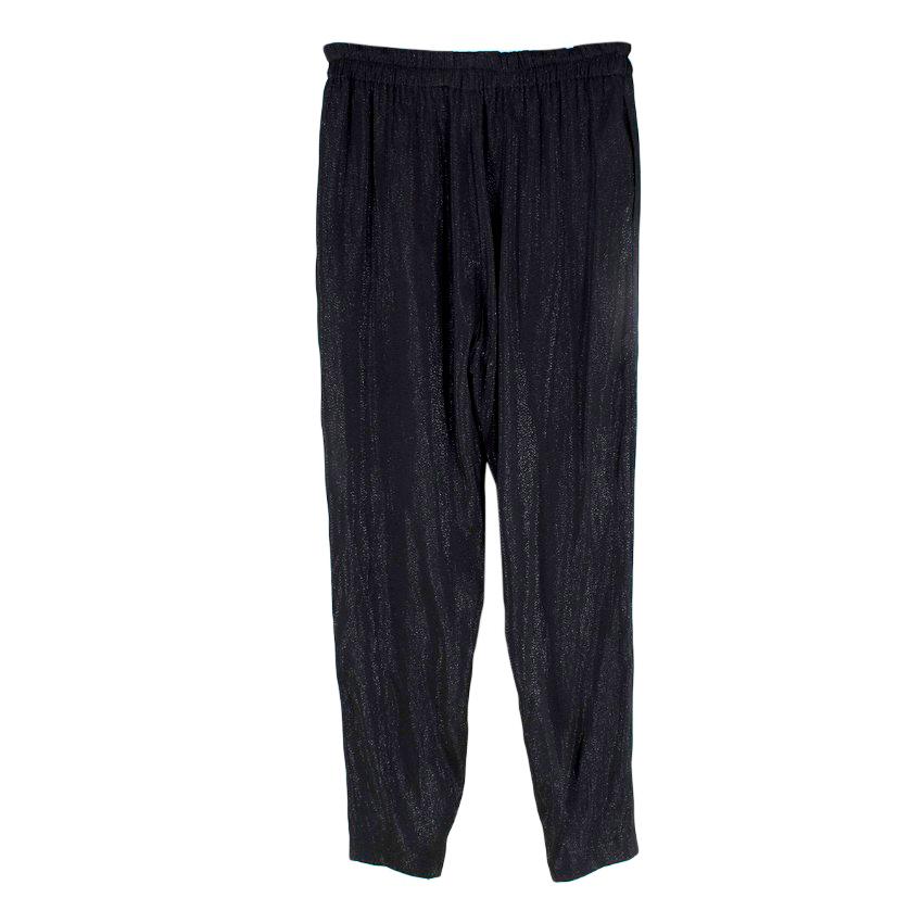 Gucci Black Lurex Twill Tapered Trousers - US 00 In Excellent Condition For Sale In London, GB