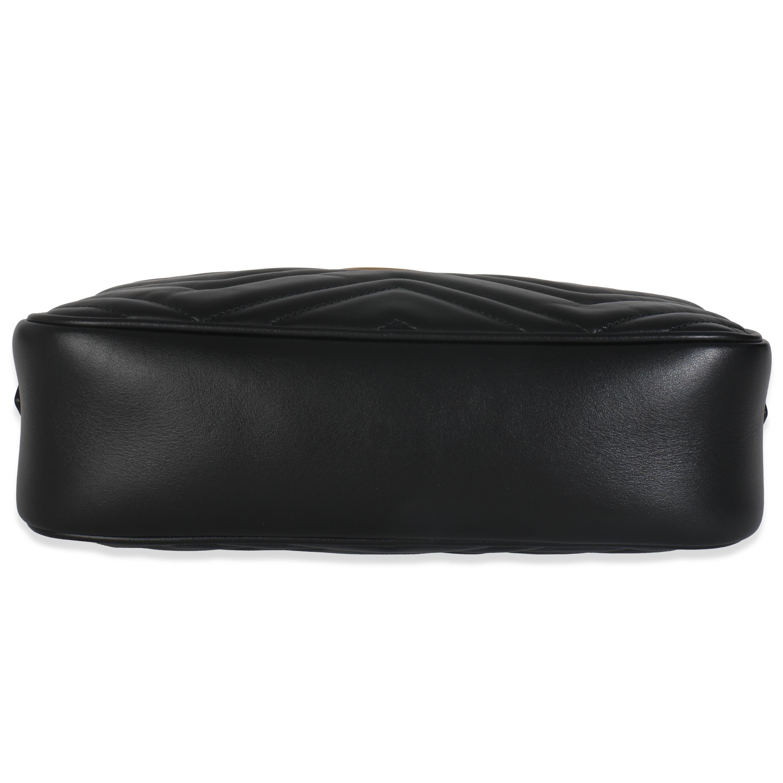 Gucci Black Matelasse Calfskin GG Marmont Camera Bag For Sale 4