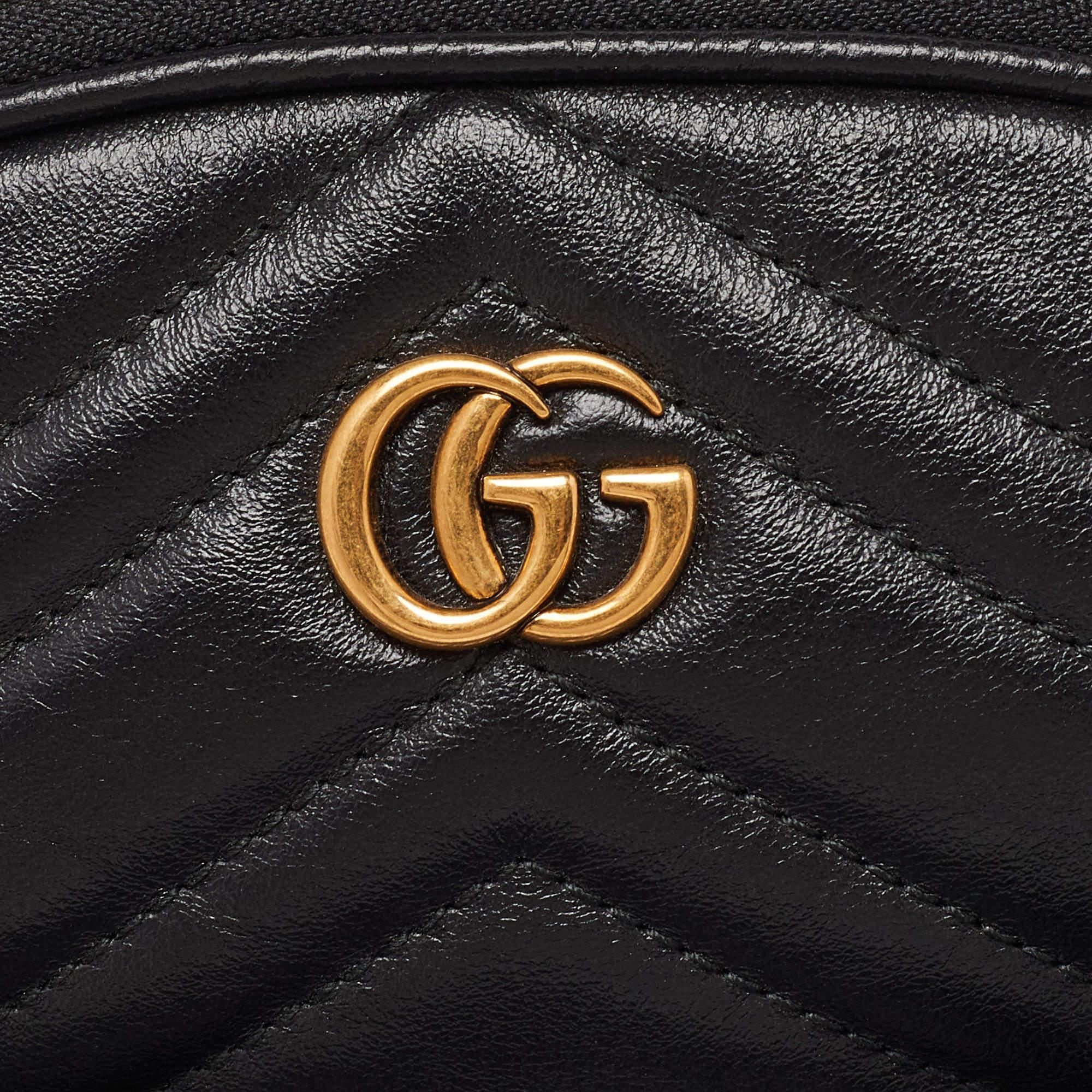 Gucci Black Matelassé Leather GG Marmont 2.0 Multi Belt Bag 1