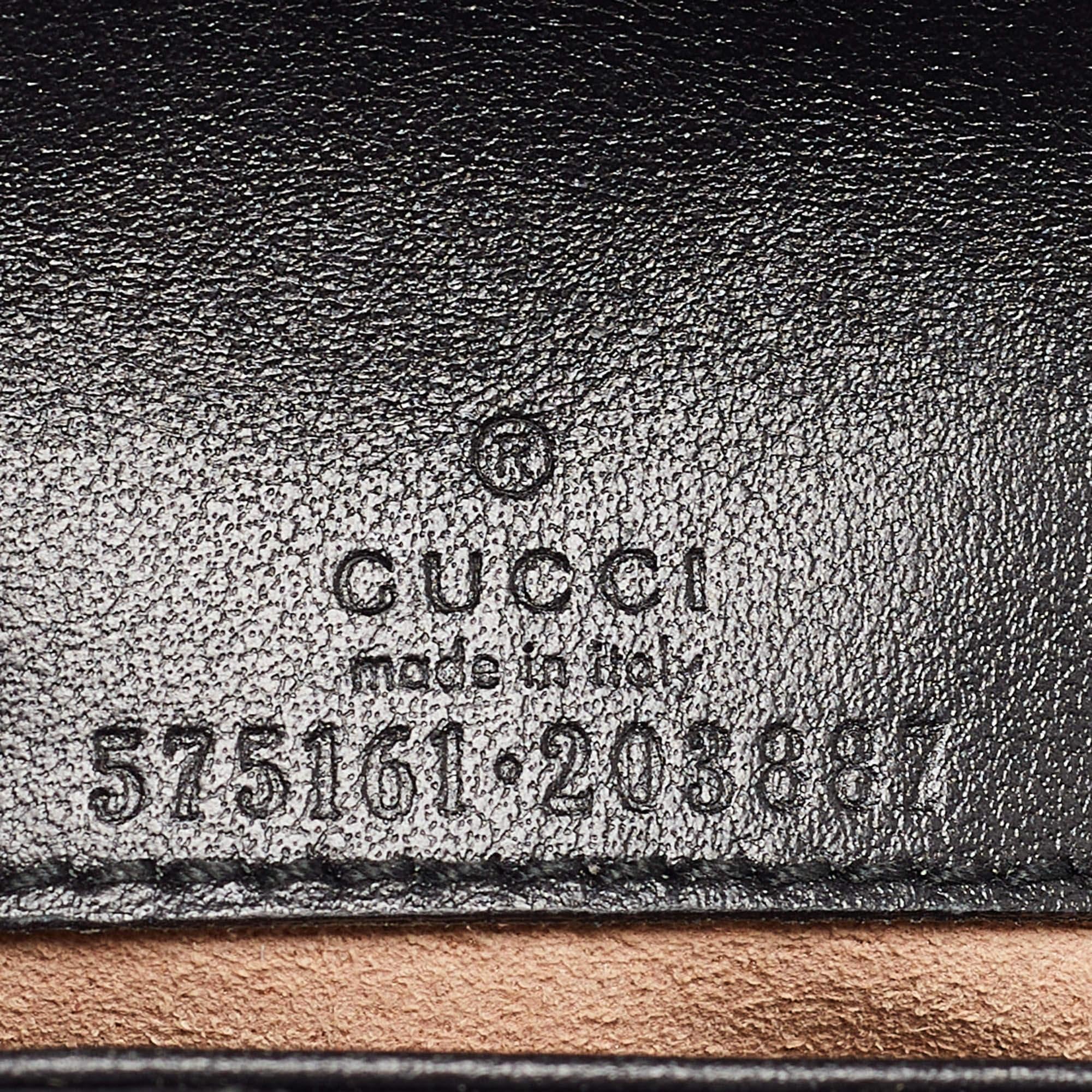 Gucci Black Matelassé Leather GG Marmont 2.0 Purse on Chain 4