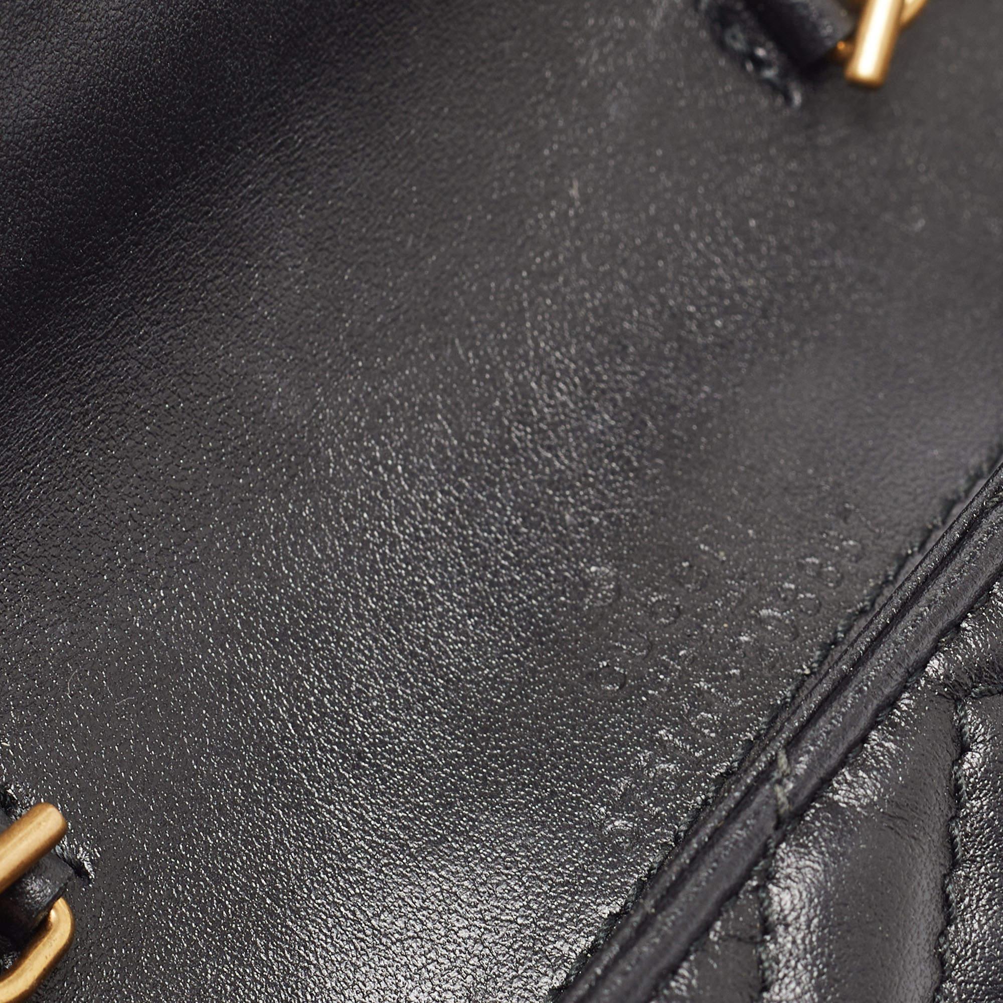Gucci Black Matelassé Leather GG Marmont 2.0 Purse on Chain 5