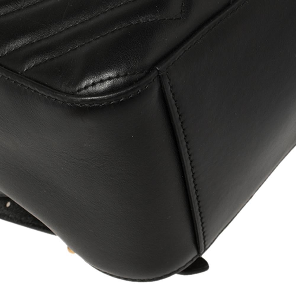 Gucci Black Matelassé Leather GG Marmont Backpack 6